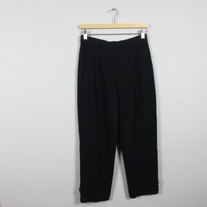 St John Collection Knit Pants Women 6 Blue Ankle Slit Elastic Waist Casual 506